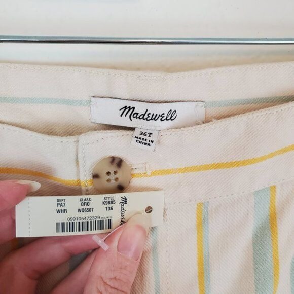 Madewell Emmett wide-leg crop in Stripe - Picture 3 of 10